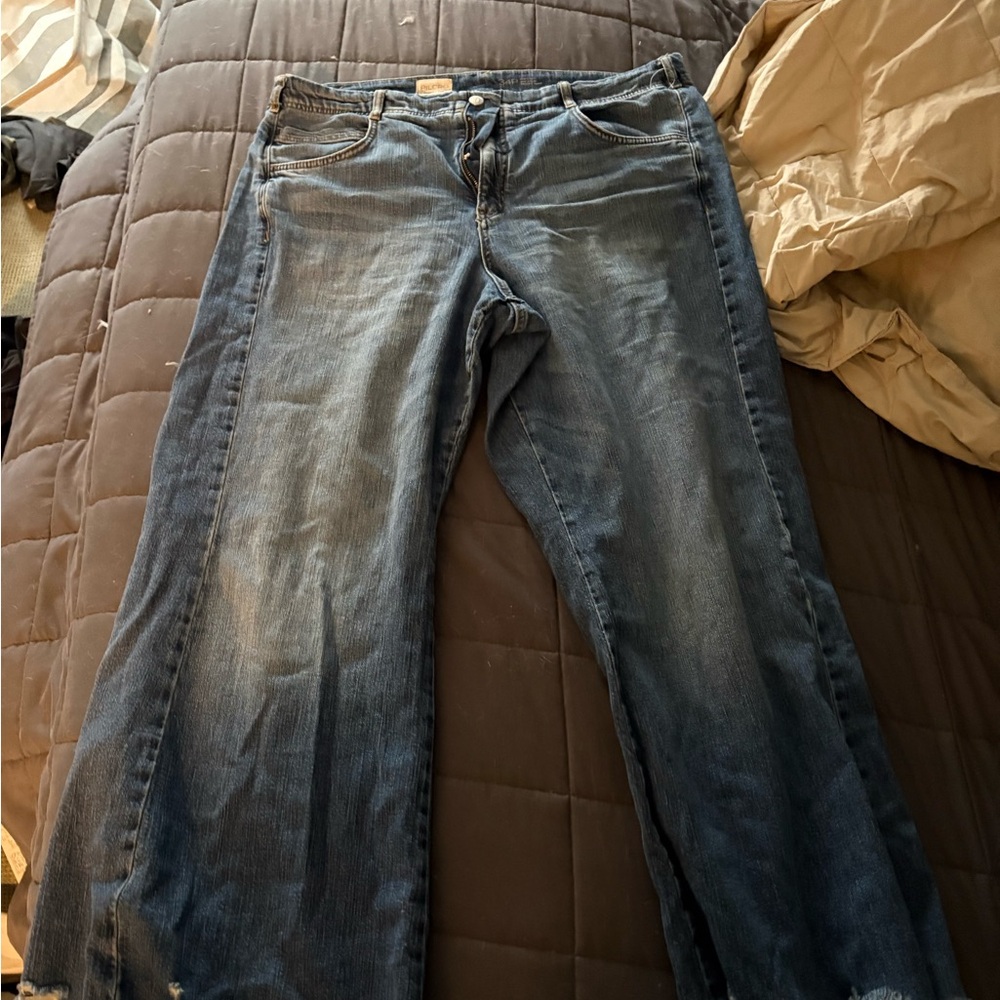 Pilcro Medium Blue Straight-Leg Jeans